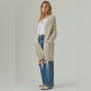 Lucky Brand Long Textured Cardigan, Size Small, S, Excellent Used Condition